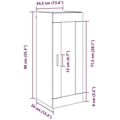 VidaXL Zidni ormarić Umjetnički hrast 34,5 x 34 x 90 cm Slike