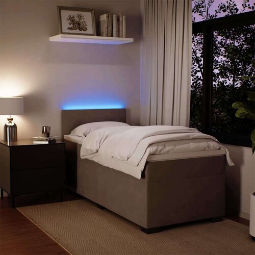 VidaXL Box spring krevet s madracem svjetlosivi 90x190 cm bar&amp;scaron;unasti Slike