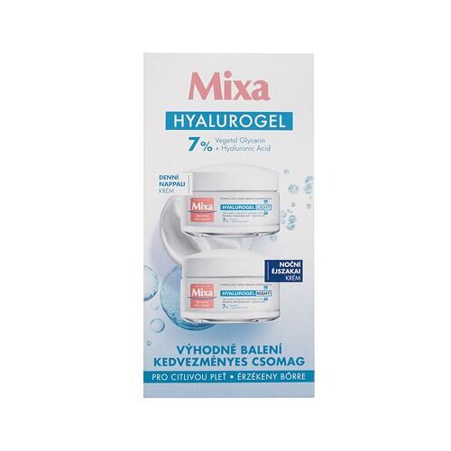 Mixa Hyalurogel darovni set dnevna krema za lice Hyalurogel Light 50 ml + noćna krema za lice Hyalurogel Night 50 ml za žene Slike