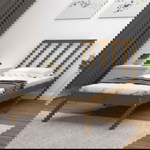 The Living Store Posteljni okvir medeno rjav iz trdne borovine 100x200 cm - Posteljni Okvir, (21529706) Slike