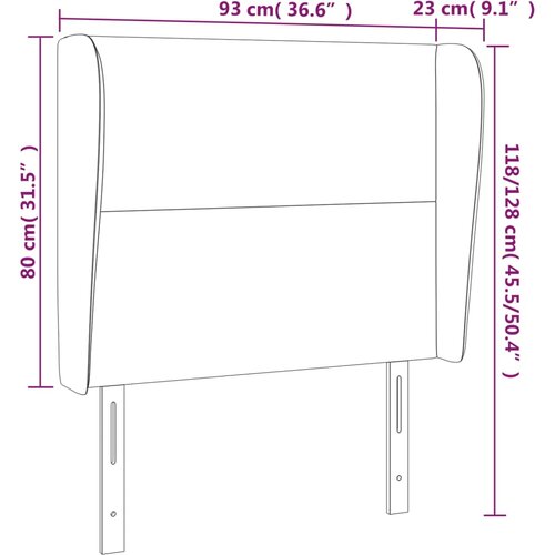  Uzglavlje s u&amp;scaron;ima crno 93x23x118/128 cm od tkanine Slike