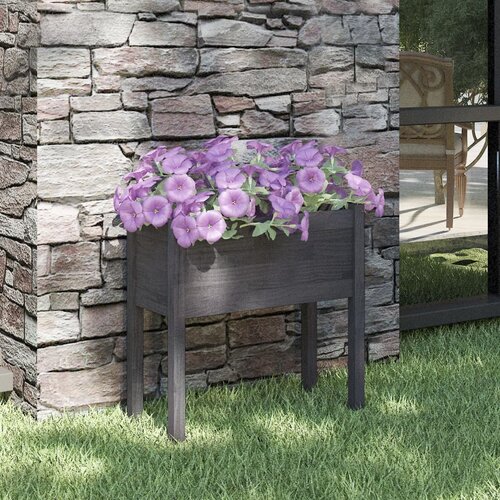 VidaXL Vrtna sadilica siva 70 x 31 x 70 cm od masivne borovine Slike