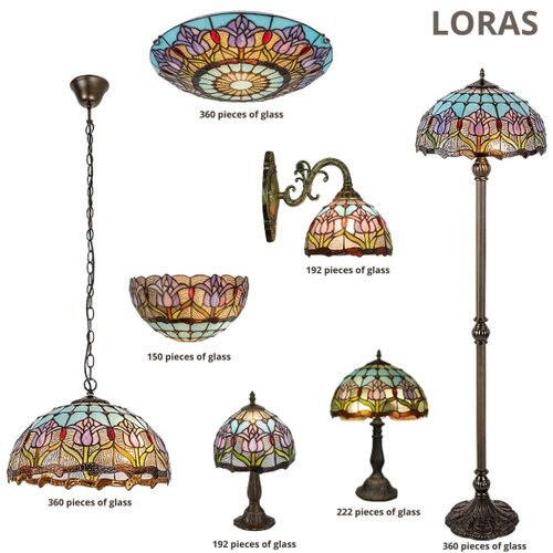  Brilagi - Tiffany vitražni luster na lancu LORAS 2xE27/60W/230V Slike