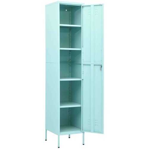 VidaXL Omara s ključavnico mint zelena 35x46x180 cm jeklo Slike