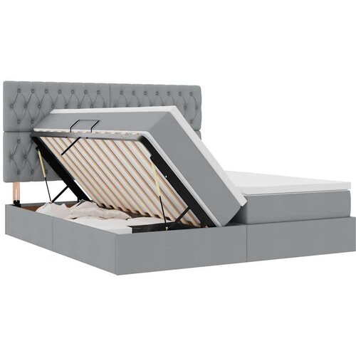  Krevet s od storage Svijetlo siva 180 x 200 cm Lažna koža Slike