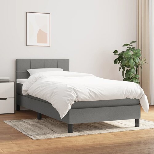 The Living Store Box spring postelja z vzmetnico temno siva 90x200 cm blago - Box Spring Postelja, (21516165) Slike