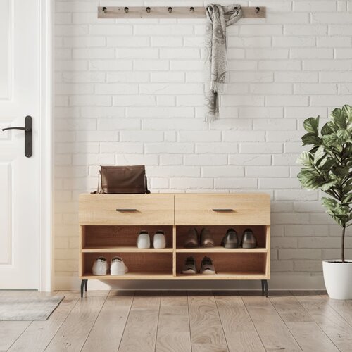 vidaXL Klop za čevlje sonoma hrast 102x35x55 cm inženirski les Cene