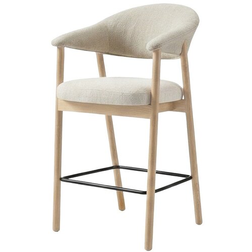 Unique Furniture Krem/u prirodnoj boji podstavljena barska stolica s naslonima za ruke (visine sjedala 67 cm) Elk &amp;ndash; Slike