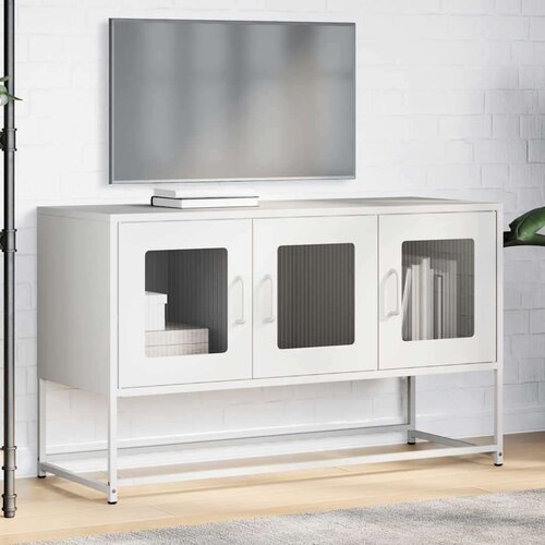 VidaXL TV ormarić bijeli 100,5x39x60,5 cm hladno valjani čelik Slike