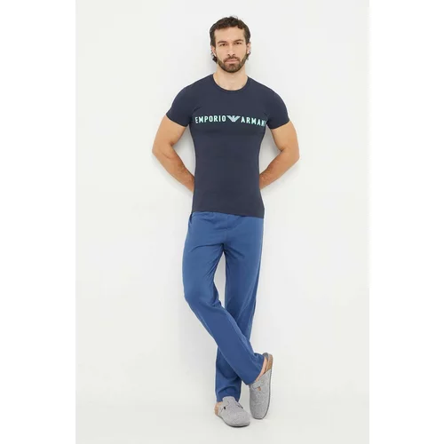 Emporio Armani Underwear Majica lounge mornarsko modra barva