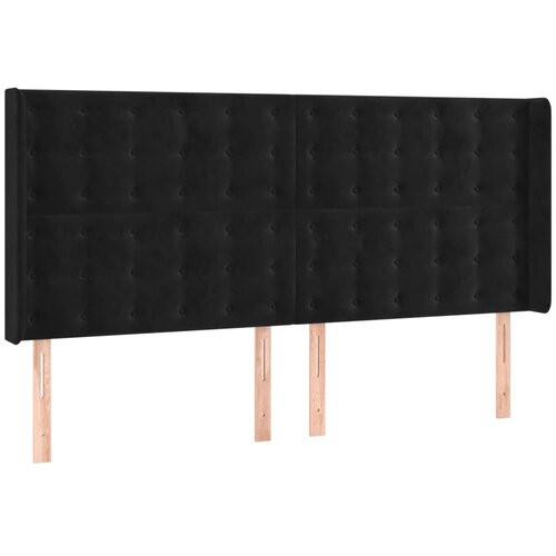  LED uzglavlje crno 183 x 16 x 118/128 cm bar&amp;scaron;unasto Slike