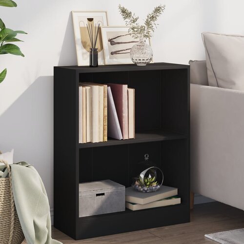  Polica za knjige crna 60 x 24 x 76 cm od konstruiranog drva Slike