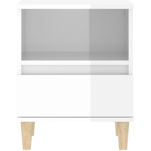  Noćni ormarići 2 kom visoki sjaj bijeli 40x35x50 cm Slike