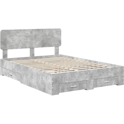  Krevetna konstrukcija s ladicama Betonski sivi 160 x 200 cm Siva 203 x 163 x 90 cm Slike