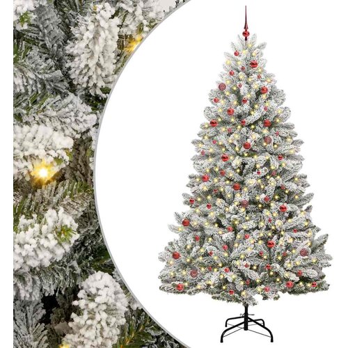  Umjetno božićno drvce Zelena i bijela 270 cm PVC i metal Cijene