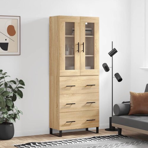 vidaXL Visoka komoda hrasta sonome 69 5x34x180cm od konstruiranog drva Cijene
