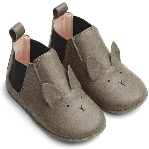 Liewood otro&amp;scaron;ki usnjeni copatki rabbit grey Slike