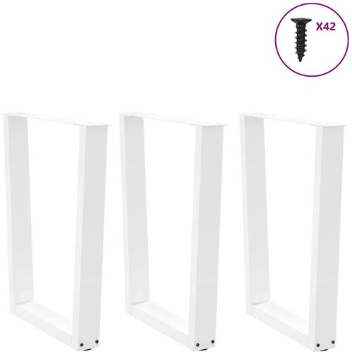  Noge za blagovaonski stol V-oblik 3 kom bijele 70x(72-73 3) cm Slike