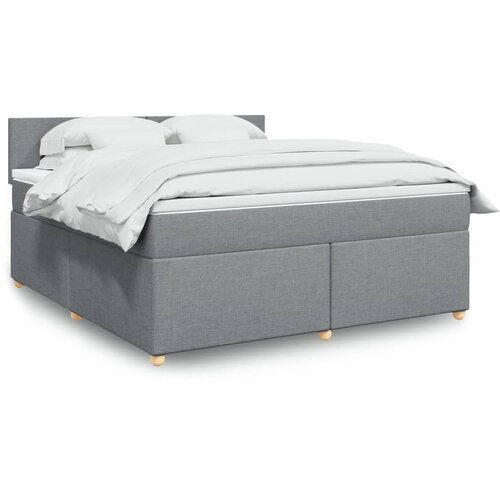 vidaXL Box spring postelja z vzmetnico svetlo siva 180x200 cm blago Cene