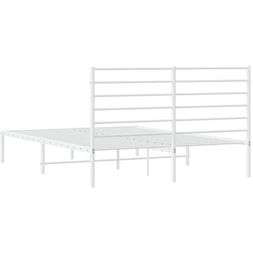 Metalni okvir za krevet s uzglavljem bijeli 120x200 cm Slike