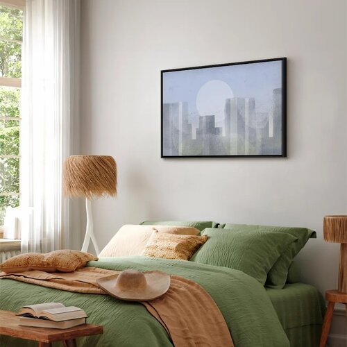 Slika - Modern City (1 Part) Wide - First Variant 60x40 U crnom drvenom okviru Slike