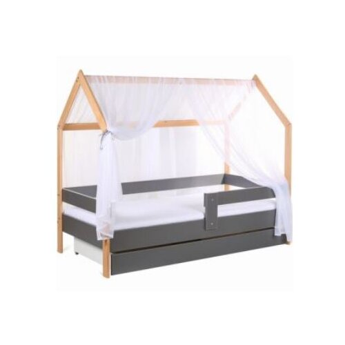Made in Poland Krevet kućica sa fiokom i dušekom 160x80 Domek SIVA Bukva Cene
