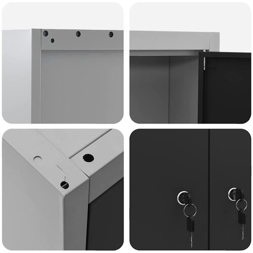  Ormar za alate s policom Crna i Siva 100 x 20 x 55 cm Slike