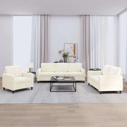  3-dijelni set sofa krem baršunasti Cijene