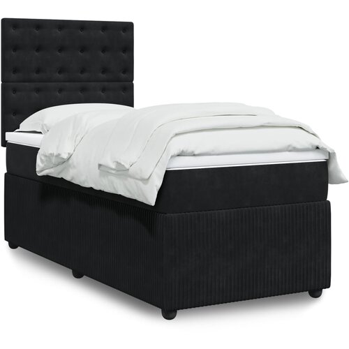 VidaXL Box spring krevet s madracem crni 90x200 cm bar&amp;scaron;unasti Slike
