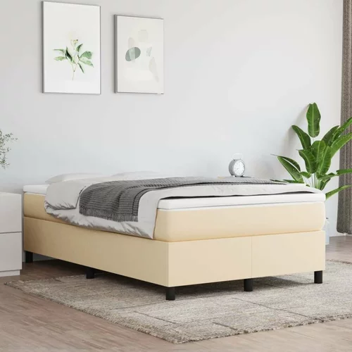  Box spring postelja z vzmetnico krem 120x200 cm blago, (20724096)