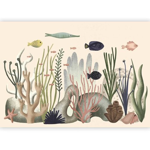  Foto tapeta - Underwater World - Fish and Corals in Pastel Colours 392x280 Samoljepljiva Cene