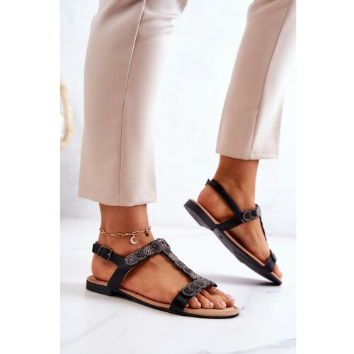 Kesi Women's Sandals With Rhinestones Black Julies Slike