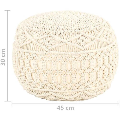 vidaXL ročno izdelan tabure makrame 45x30 cm bombaž Cene