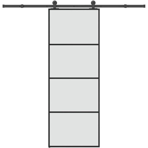 vidaXL Drsna vrata z opremo 76x205 cm ESG steklo in aluminij Cene