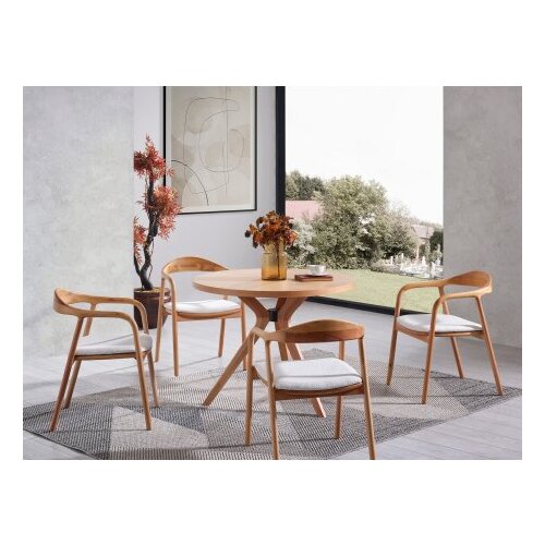 Hanah home lindy - natural natural dining table &amp;amp; chairs set (4 pieces) Slike