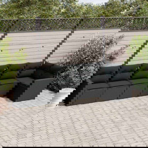 VidaXL 6-dijelni set vrtnih sofa s jastucima crni od poliratana Slike