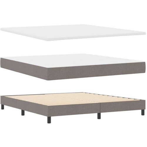  Krevet s podizačem i madracem taupe 180x200 cm tkanina Slike