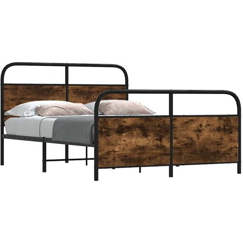VidaXL Metalni okvir kreveta bez madraca boja hrasta 140x200 cm Slike