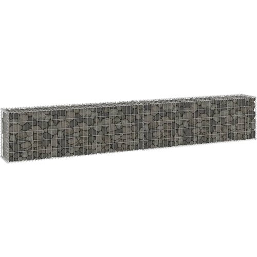 vidaXL Gabionska stena s pokrovi iz pocinkanega jekla 300x30x50 cm Cene