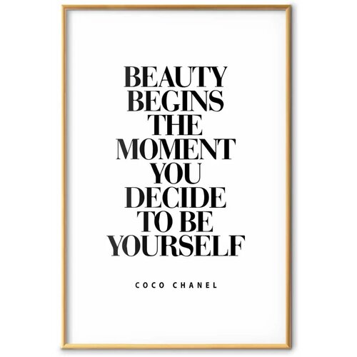  Plakat - Coco Chanel 29.7x42 Zlatni okvir s margom Slike