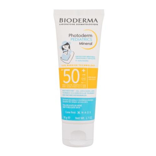 Bioderma Photoderm Pediatrics Mineral SPF50+ vodootporna mineralna krema za sunčanje za tijelo i lice 50 g Cijene
