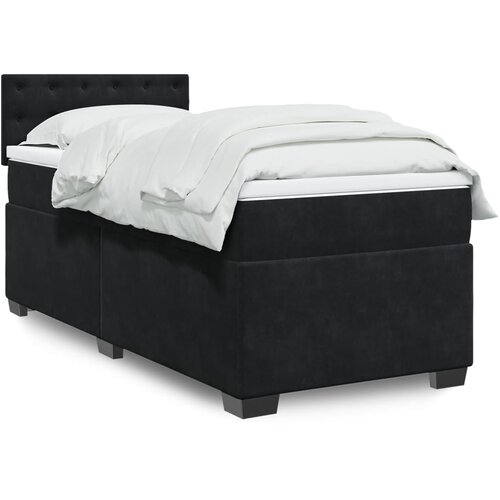  The Living Store Box spring postelja z vzmetnico črna 100x200 cm žamet - Box Spring Postelja, (21491065) Slike