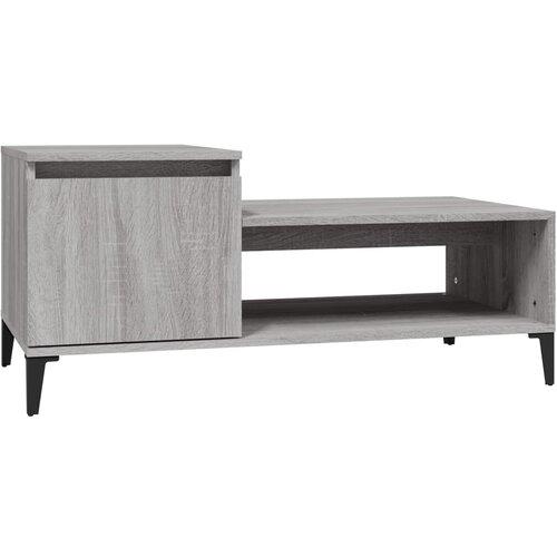 Maison Chic Klubska mizica - kavna mizica - Nizka mizica Siva sonoma 100x50x45 cm inženirski les, (21753125) Slike