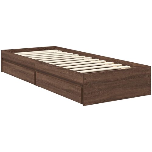  Krevet s od storage Smeđi hrast 75 x 190 cm Konstruirano drvo Slike