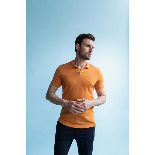 Defacto Slim Fit Polo Neck Basic Knitwear Short Sleeved T-Shirt