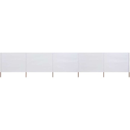  Vjetrobran s 5 panela od tkanine 600 x 160 cm pje&amp;scaron;čano bijeli Slike