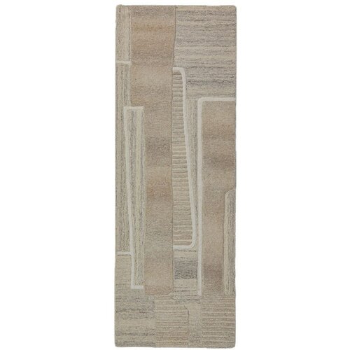 Flair Rugs Sivo-bež ručno rađena vunena staza 80x300 cm Lira &ndash; Cijene