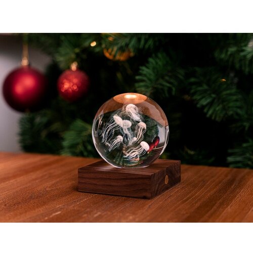 Gingko LED namizna svetilka v naravni barvi s steklenim senčilom (vi&amp;scaron;ina 8 cm) Amber &amp;ndash; Slike