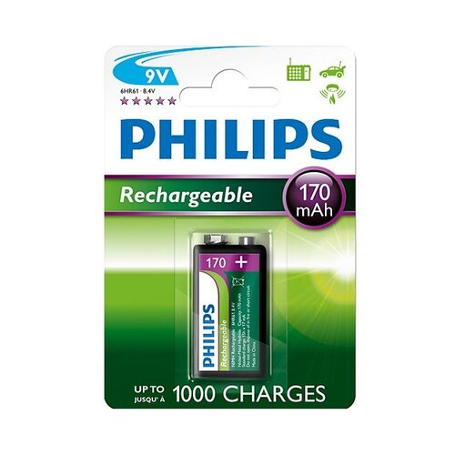 Philips 9VB1A17/10 - Punjiva baterija MULTILIFE NiMH/9V/170 mAh Slike