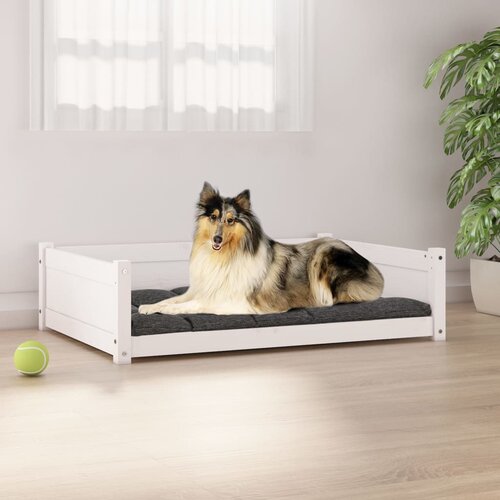 vidaXL krevet za pse bijeli 95,5x65,5x28 cm od masivne borovine Cijene